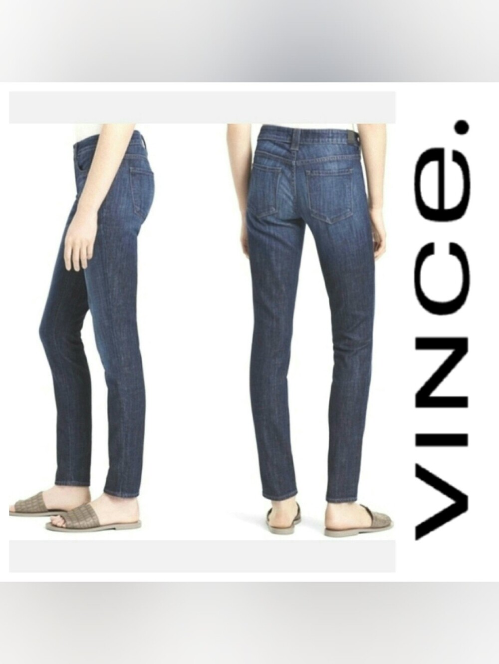 VINCE Dylan Blue Jeans Light Fade Mid Rise Skinny Sz 28x31 Cabincore Basic